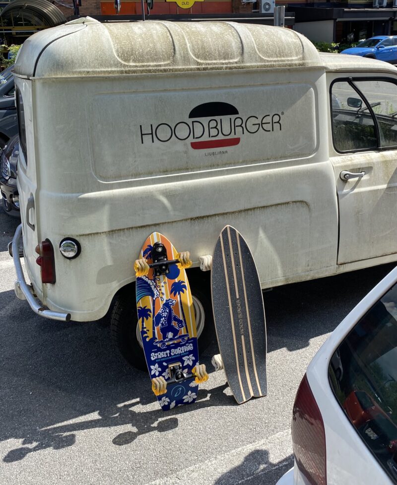 Hood Burger van with Street Surfing boards